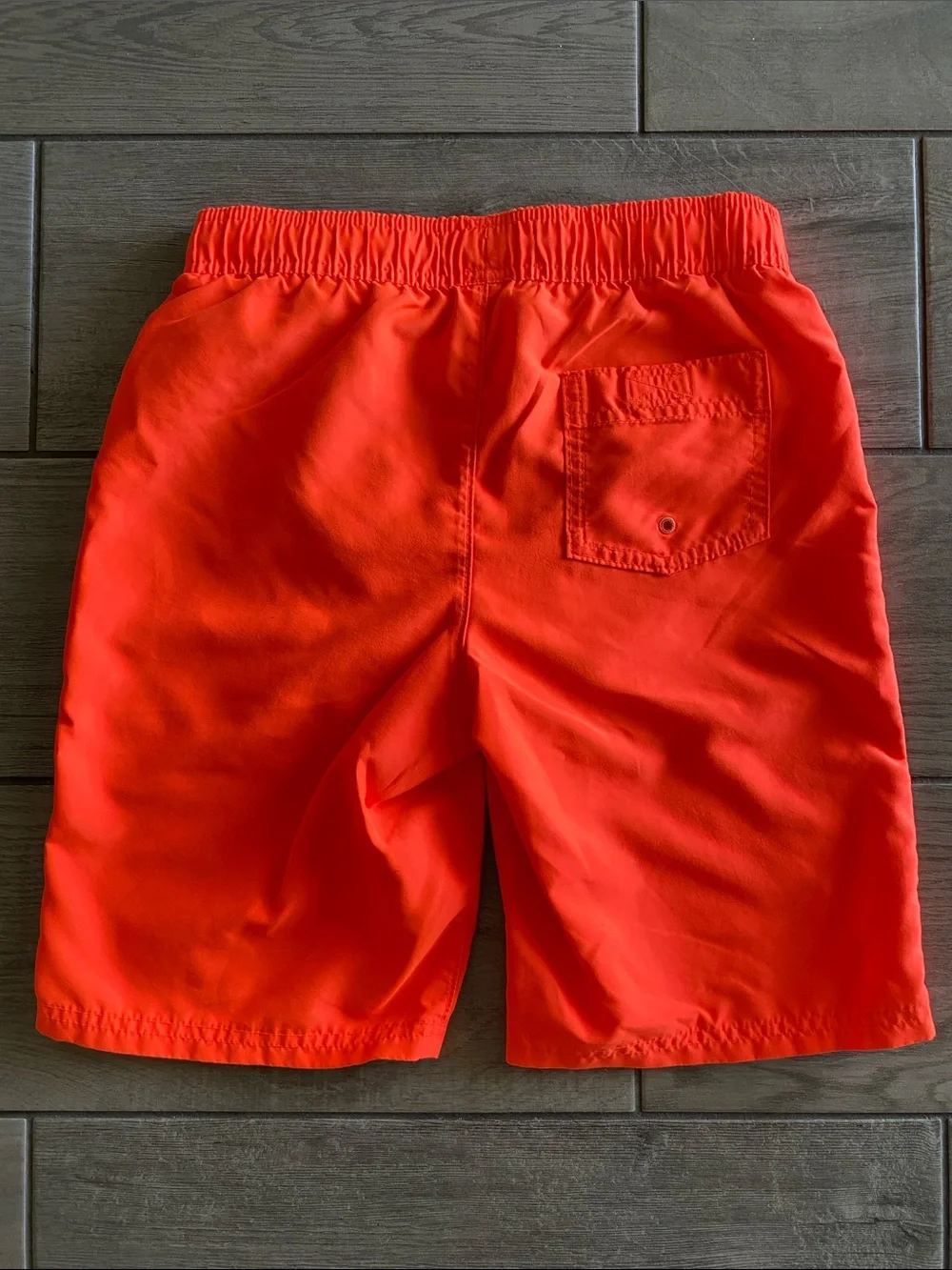 Abercrombie Kids Boys Color Changing Swim Trucks - Neon Orange w/Moose Graphic